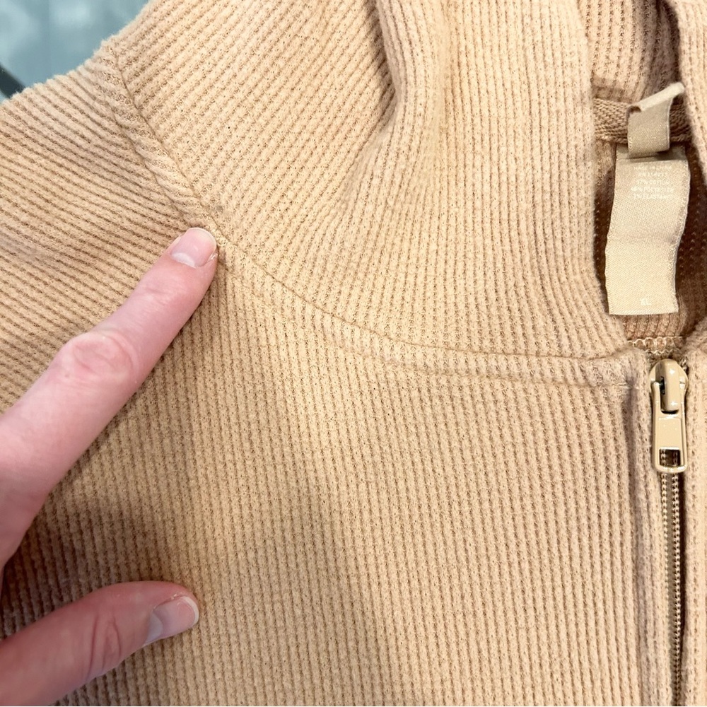 Skims Lounge Hoodie Waffle Tan Size Extra Large - Picture 12 of 12